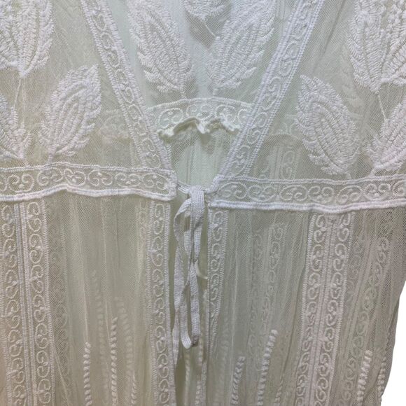 Cupshe womens Boho Y2K Sheer Lace Floral Maxi Cardgan S Fairy Angelcore Tie - Picture 5 of 9